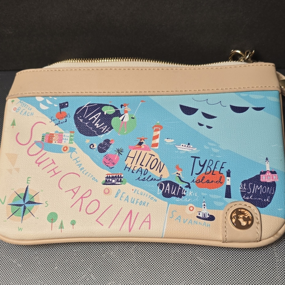 Spartina 449 Tan Blue South Carolina  Casual Purse New No Tags
